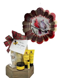 Large Cardinal Spinner and Naked Bee Gift Bag Set from Flowers by Ray and Sharon in Muskegon, MI