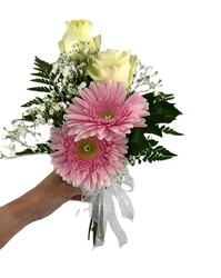 Rose and Gerbera Daisy Hand-held Bouquet from Flowers by Ray and Sharon in Muskegon, MI