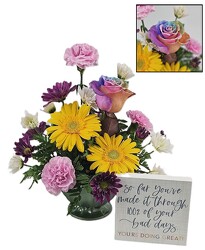 You're Doing Great Arrangement with Sign from Flowers by Ray and Sharon in Muskegon, MI